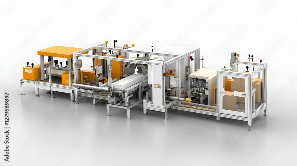 Fototapete automated packaging machine with pneumatic suction cups picking and placing products efficiently in 