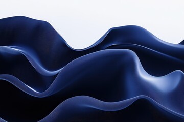 Obraz premium Elegant navy satin backdrop with gentle waves ideal for design use suitable for celebrat
