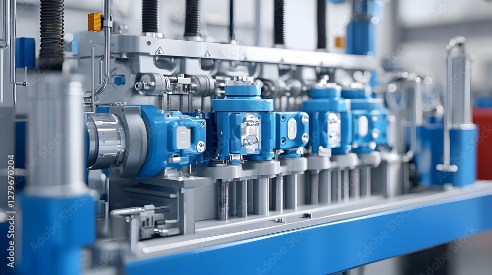 Leinwandbilder Close up view of the intricate components of a hydrostatic transmission system used in agricultural machinery showcasing the power flow and engineering behind this efficient technology