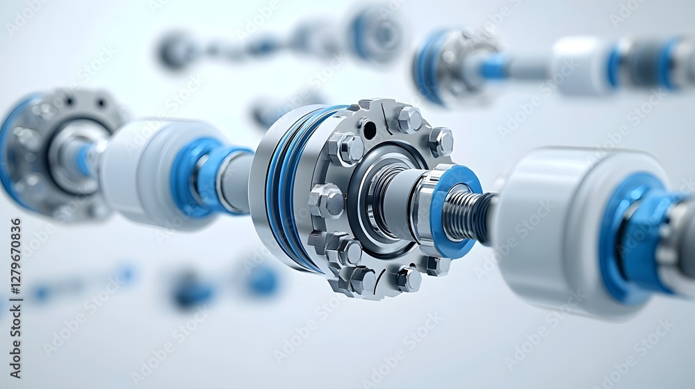 Poster detailed close up image of hydraulic seals and gaskets essential components that prevent fluid leaks