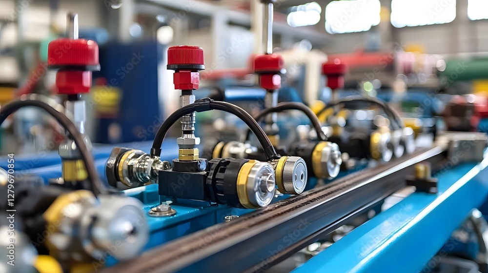Fototapete detailed close up view of hydraulic seals and gaskets installed in a pressurized industrial system d