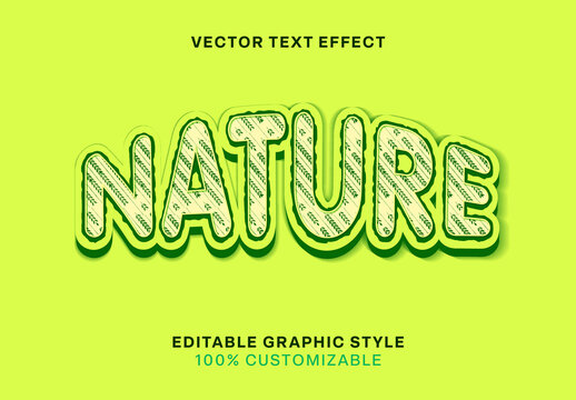Green Nature Organic Textured Text Effect