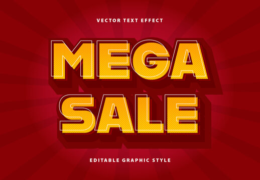 Yellow And Red Comic Font Bold Shadow Sale Text Effect