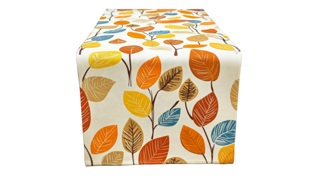 Colorful leaf patterned autumn tablecloth