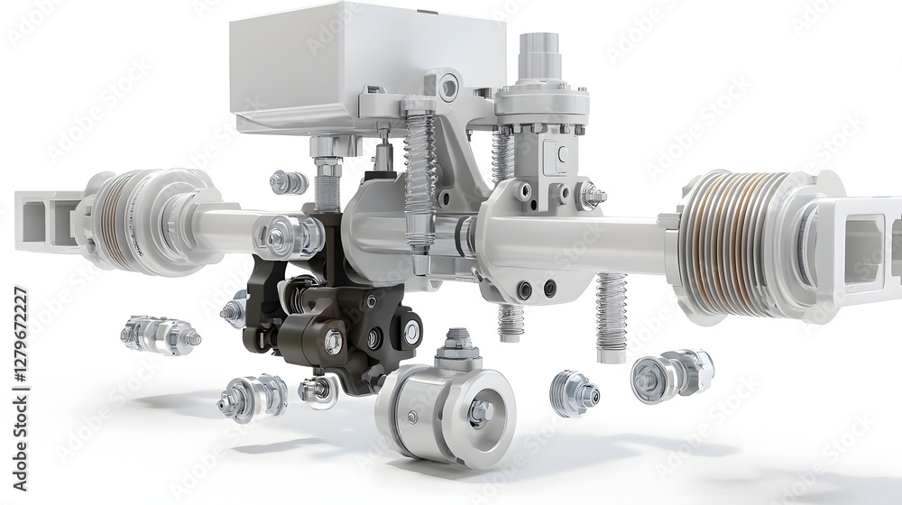 Poster highly detailed step by step cutaway diagram illustrating the key components and inner workings of a