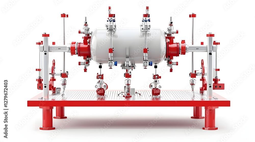 Poster hydraulic jack lifting heavy object demonstrating force multiplication principles in industrial or m