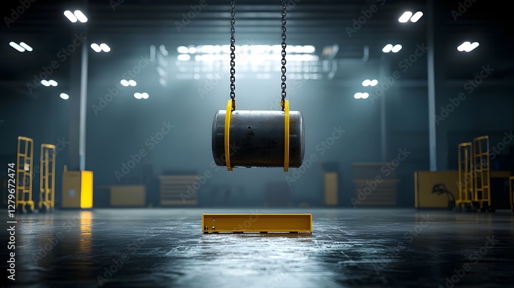 Aufkleber hydraulic jack lifting a heavy industrial object demonstrating the principles of force multiplicatio