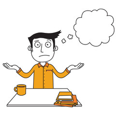 Confused man with bubble speech-01.eps