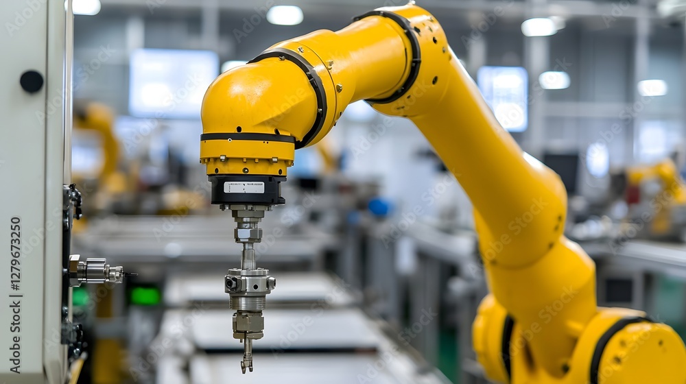 Leinwandbilder photo of a robotic arm with hydraulic actuators a crucial component in modern manufacturing assembly