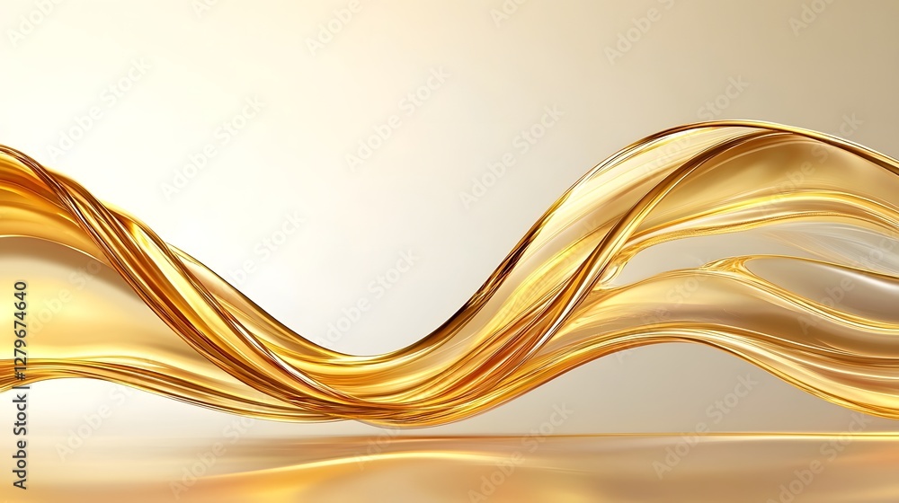 Poster A captivating close up of a golden honey river flowing smoothly with a rich glossy texture and a mesmerizing dreamlike The flowing liquid creates a dynamic