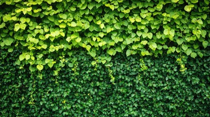 Obraz premium Lush green ferns forming a dense wall of natural foliage, offering a vibrant nature background