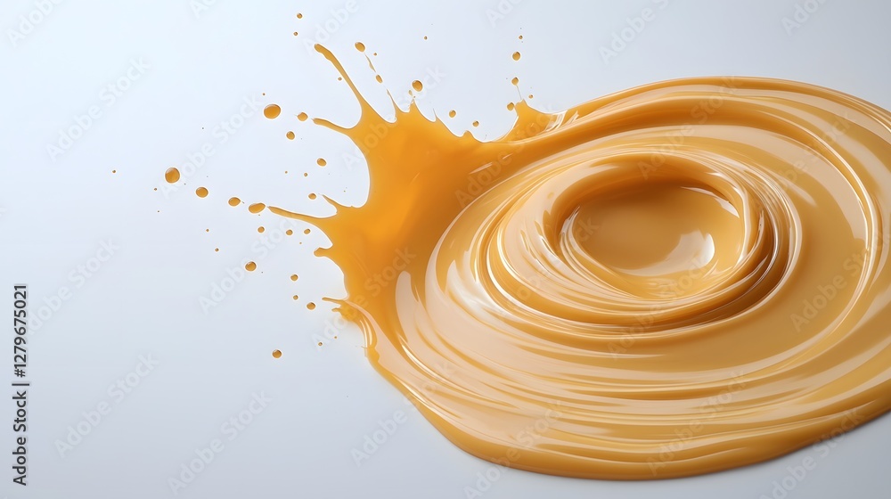 Aufkleber A captivating swirl of golden honey forming an elegant and visually striking pattern with high detail and dynamic composition  The smooth