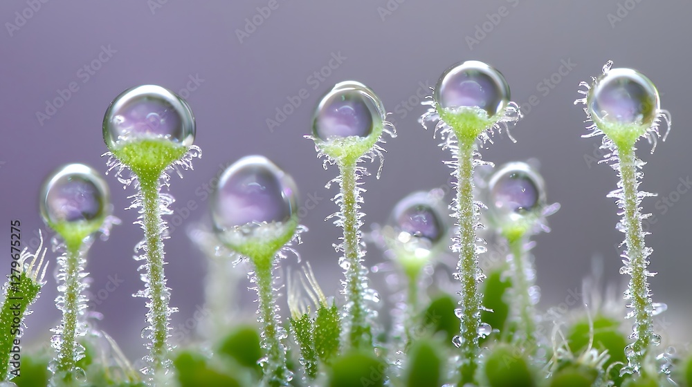 Aufkleber a close up view of the intricate and shimmering cannabis trichomes captured under the intense magnif