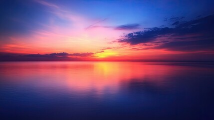 Naklejka premium Sunset serenity at Cape Greco, where the coastline glows in shades of orange and pink, reflecting over the tranquil blue waters.