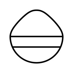 Teardrop shaped beauty powder with handler