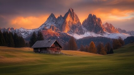 The enchanting beauty of Saxer Lcke at sunset, with rugged peaks glowing under golden skies in the Swiss Alps of Appenzell