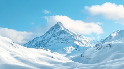 Obraz premium The soft morning glow in Zermatt, casting long shadows over the Swiss Alps as the sky turns into a radiant blue