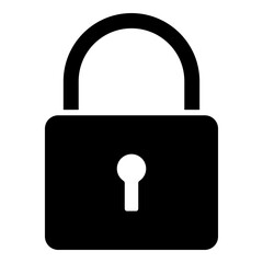 Closed padlock glyph solid icon