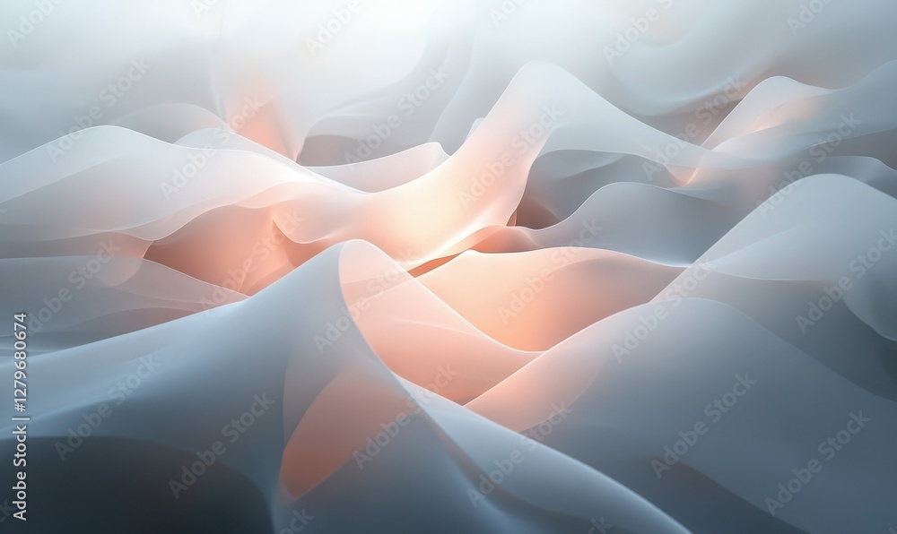 Poster soft pink glowing lines creating an abstract art piece, symbolizing creativity and digital space.