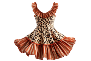 Bold animal print dress with ruffles