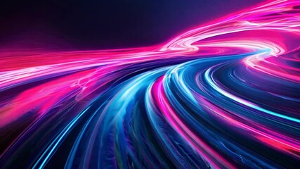 Dynamic neon light trails creating futuristic motion and energy burst - Powered by Adobe