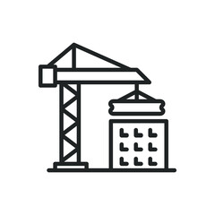 Construction thin line icons. Editable stroke and Perfect pixel on transparent background