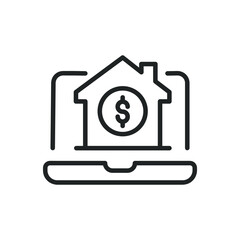 Home for sell thin line icons. Editable stroke and Perfect pixel on transparent background