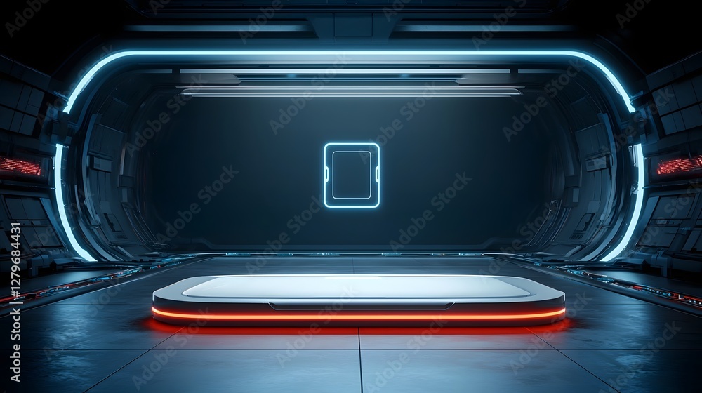 Aufkleber Futuristic and energy saving air conditioning system concept with a modern minimalist design and an advanced digital dashboard for climate control and management
