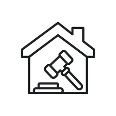 Auction thin line icons. Editable stroke and Perfect pixel on transparent background