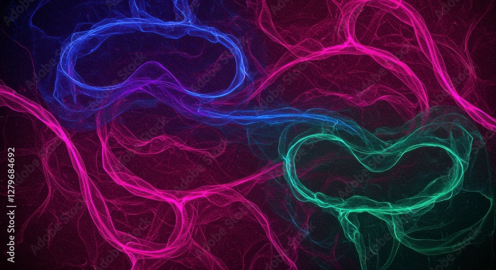 Poster abstract energy network: a vibrant and dynamic abstract image showcasing an intricate network of glo