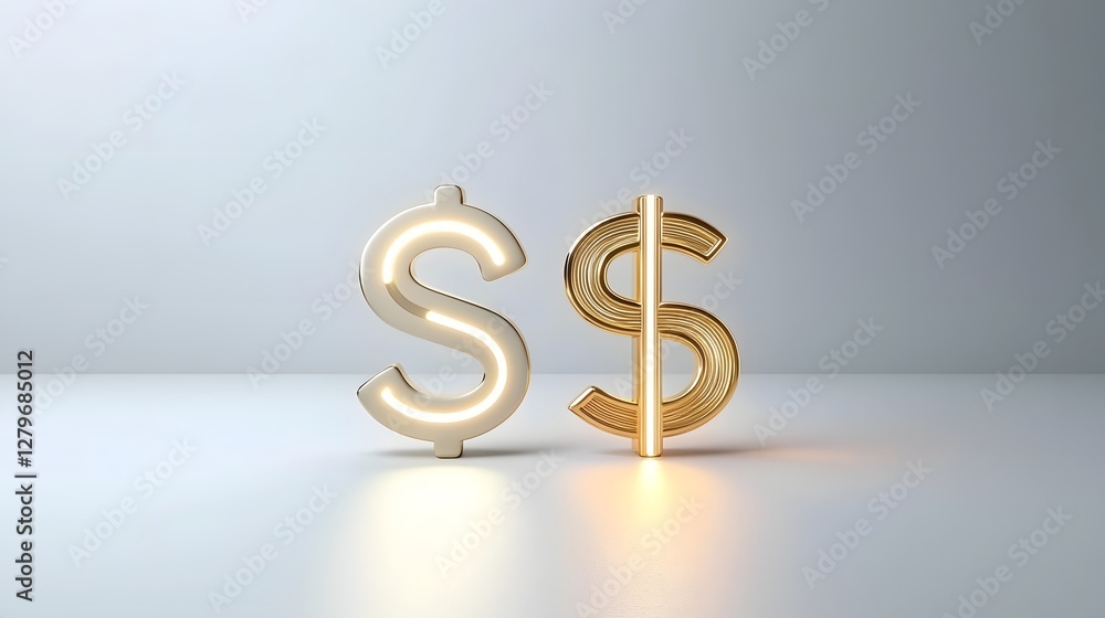 Poster merging gold and bitcoin symbols a futuristic financial concept representing the convergence of trad
