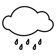 Weather forecast heavy rain. Clouds and lots of rain drops