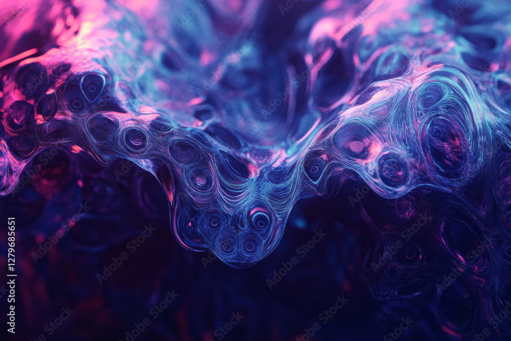 Poster a mesmerizing fractal inspired digital artwork with intricate swirling patterns that form a kaleidos