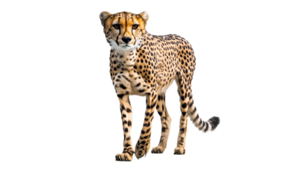 Cheetah walking gracefully in natural pose