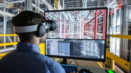 Engineers analyzing structural performance using immersive 3D platform