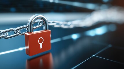 Data security lockdown protecting information in a digital environment cybersecurity concept...