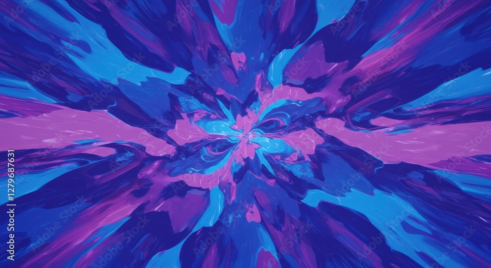 Aufkleber abstract vortex of color: a mesmerizing vortex of swirling blues and violets creates a dynamic and e