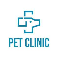 pet clinic flat minimalist logo design