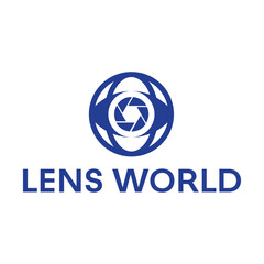 lens world flat minimalist logo design