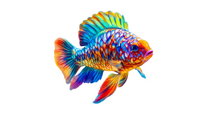 Vibrant fish in bright colors swimming gracefully
