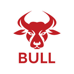 abstract bull head flat minimalist logo design