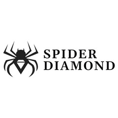 spider diamond flat minimalist logo design