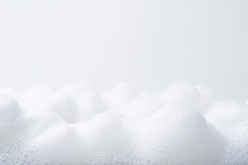 Plentiful white soap bubbles create a fluffy and clean appearance