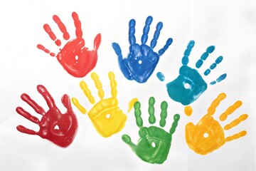 colorful hand prints