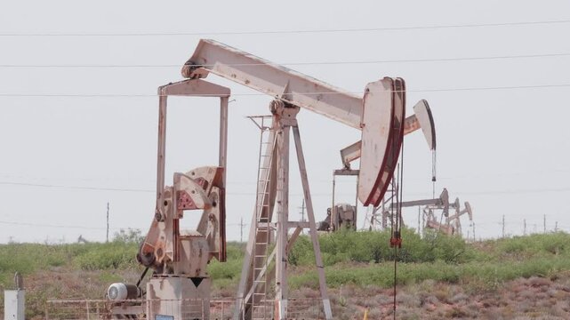 Pump Jacks in the Hot Desert Sun