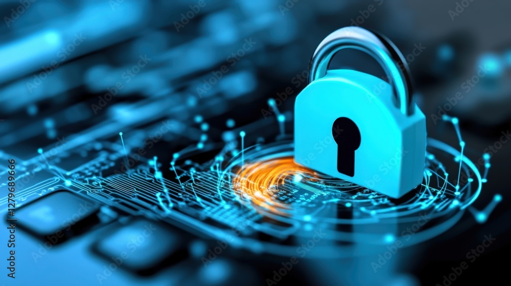 Poster cybersecurity measures ensure data protection digital environment graphic design technology overview
