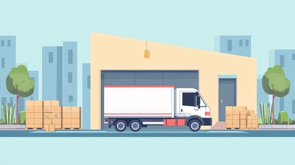 Obraz premium Stock distribution flat design front view delivery theme animation vivid.