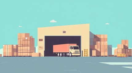 Obraz premium Stock distribution flat design front view delivery theme animation vivid.