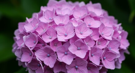 Fototapeta premium A Captivating Close-Up of a Luxurious Light Purple Hydrangea Bloom