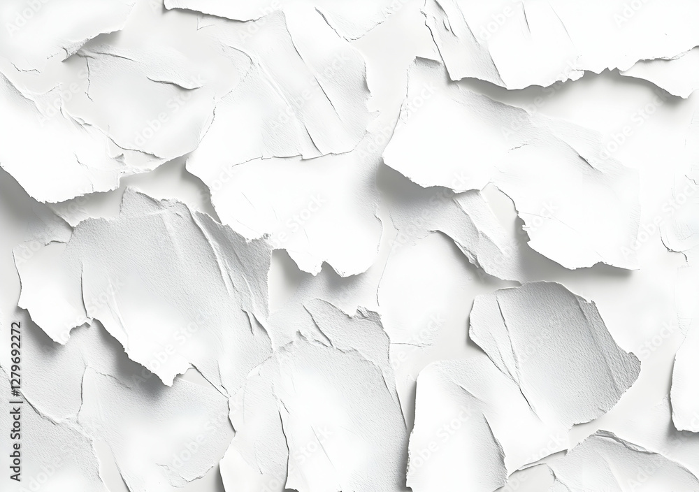 Poster abstract white plaster texture background, minimalist design with soft shadows and subtle textural v